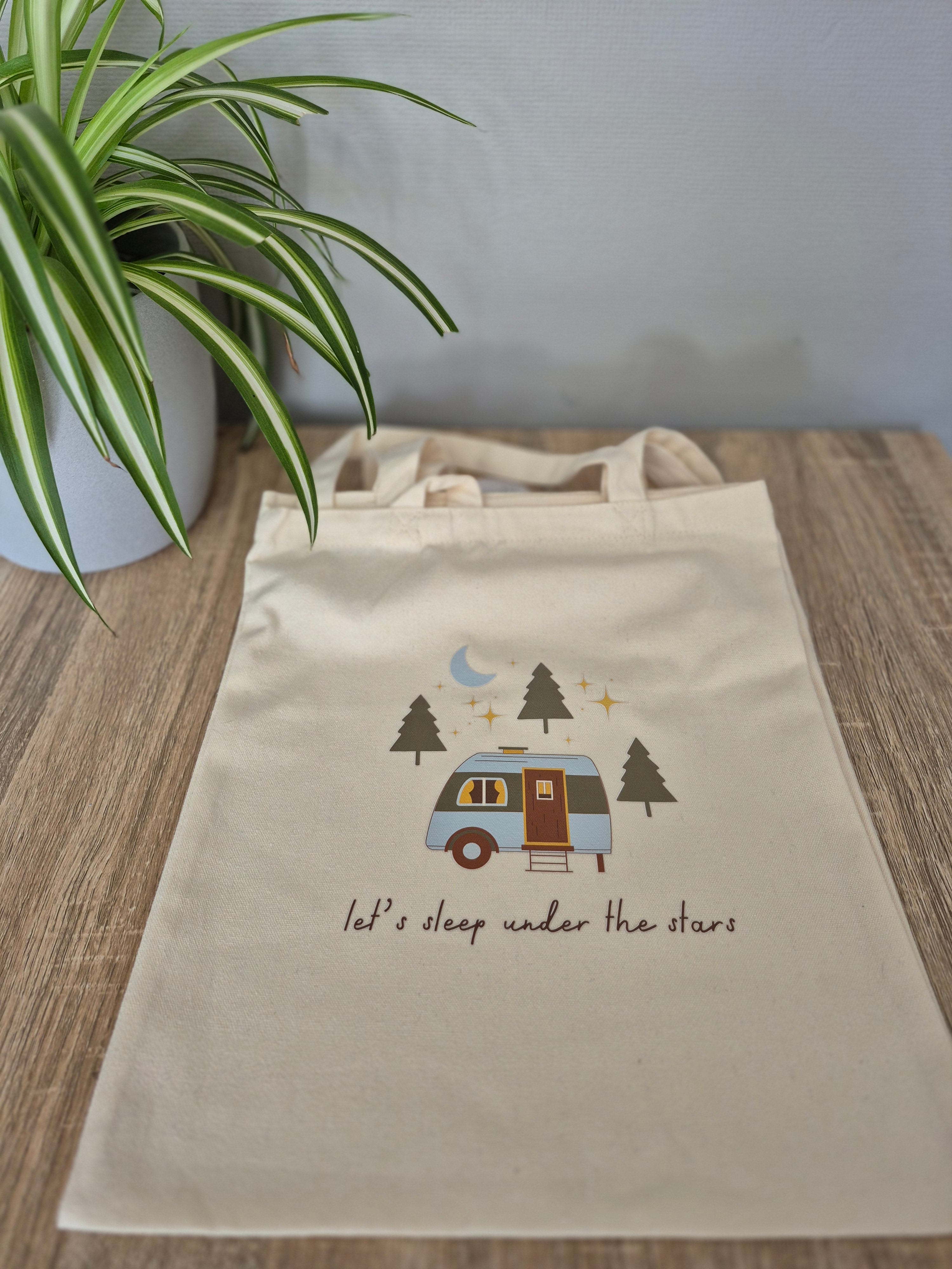 Let's Sleep Under the Stars Caravan Polycotton Tote Bag