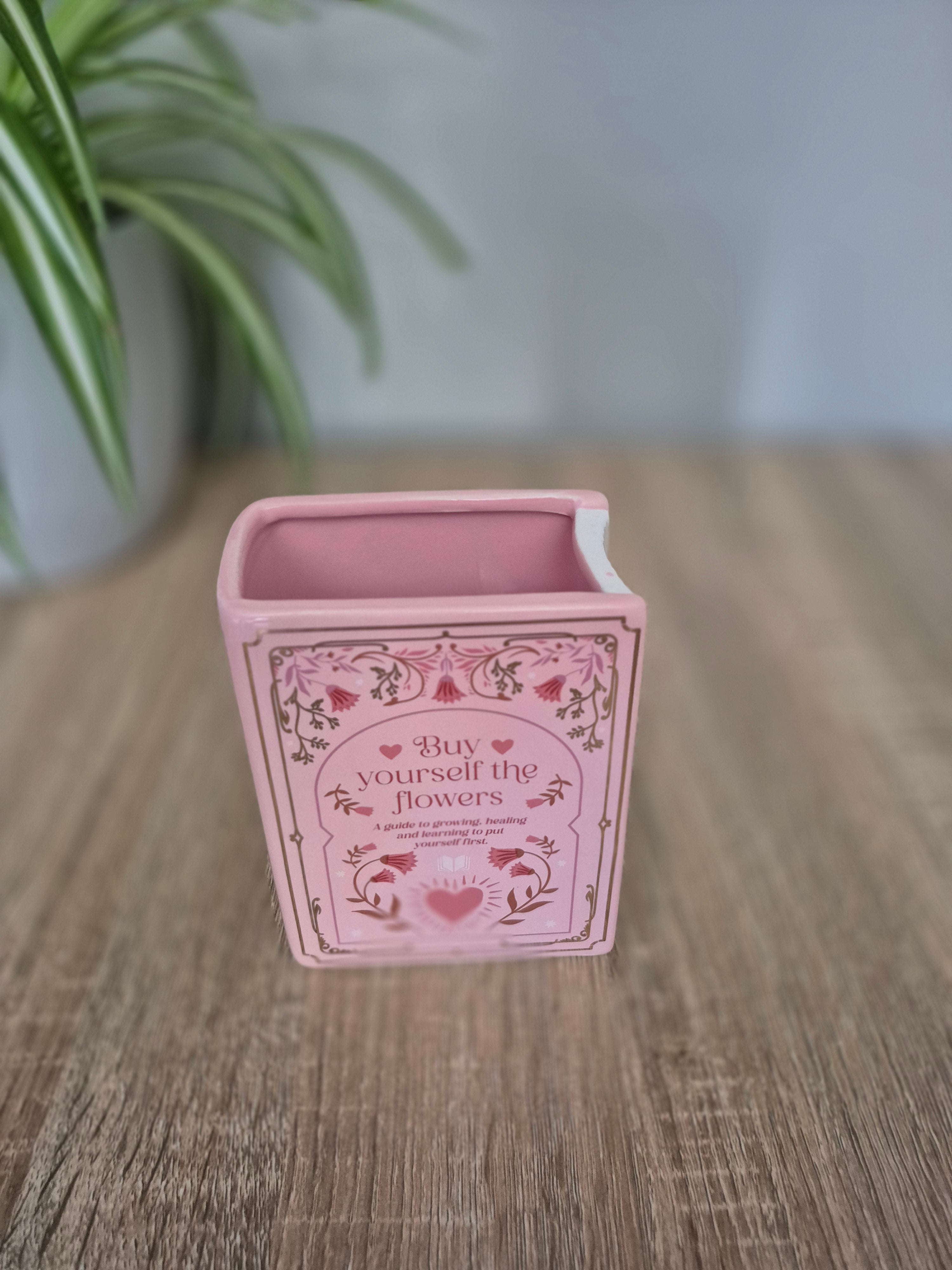 Pink Book Shaped Vase
