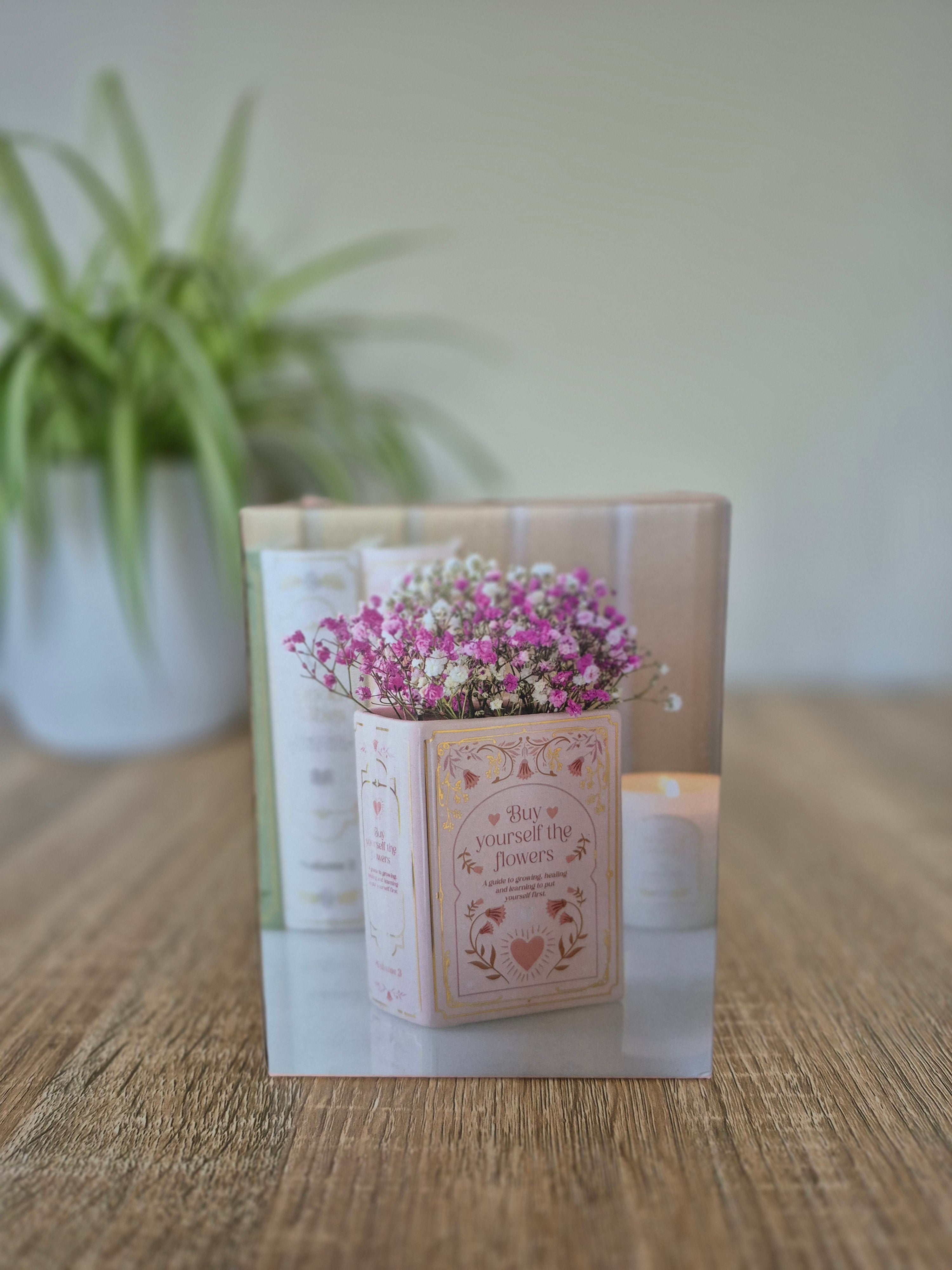 Pink Book Shaped Vase