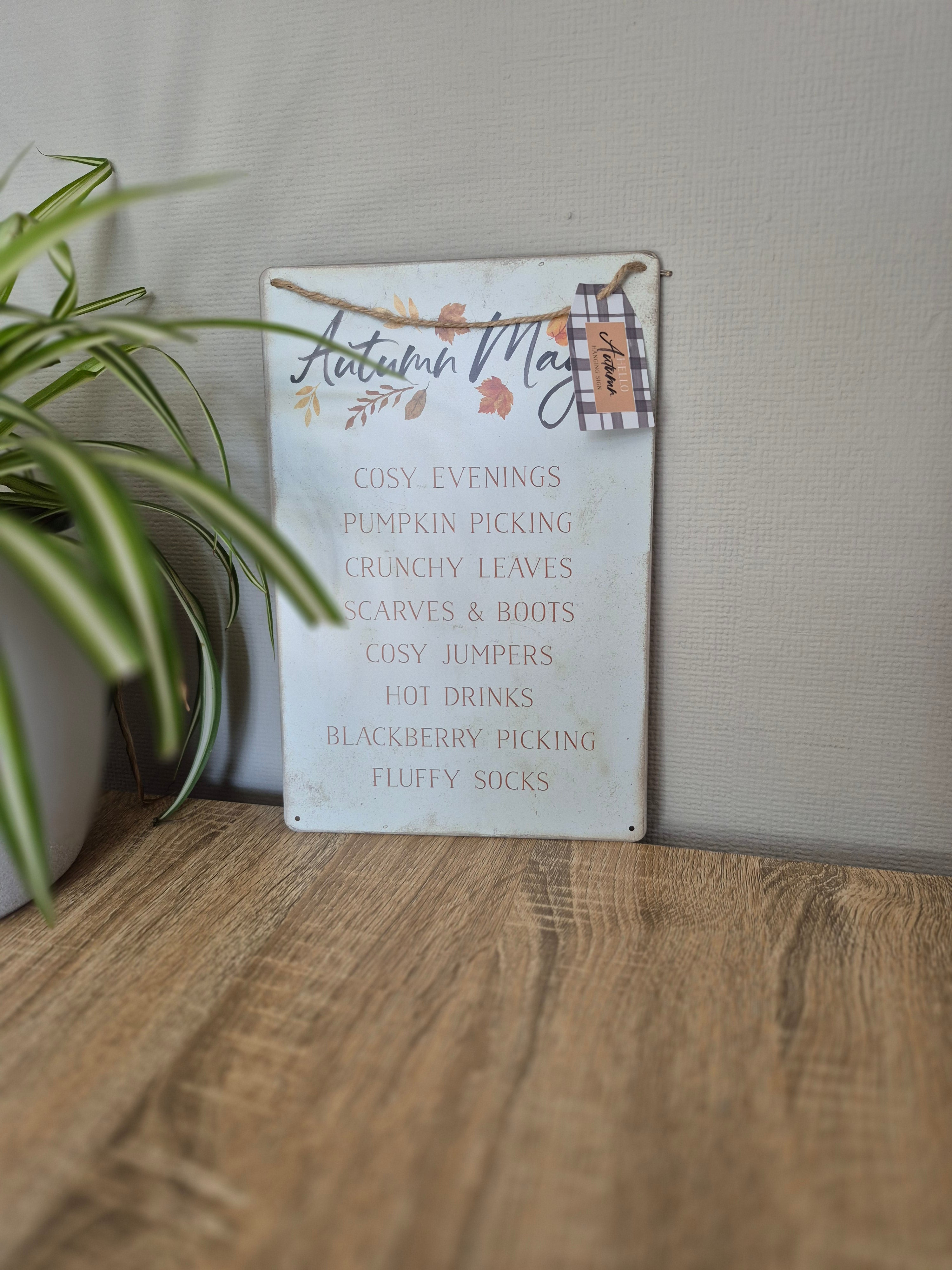 Autumn Magic Metal Hanging Sign