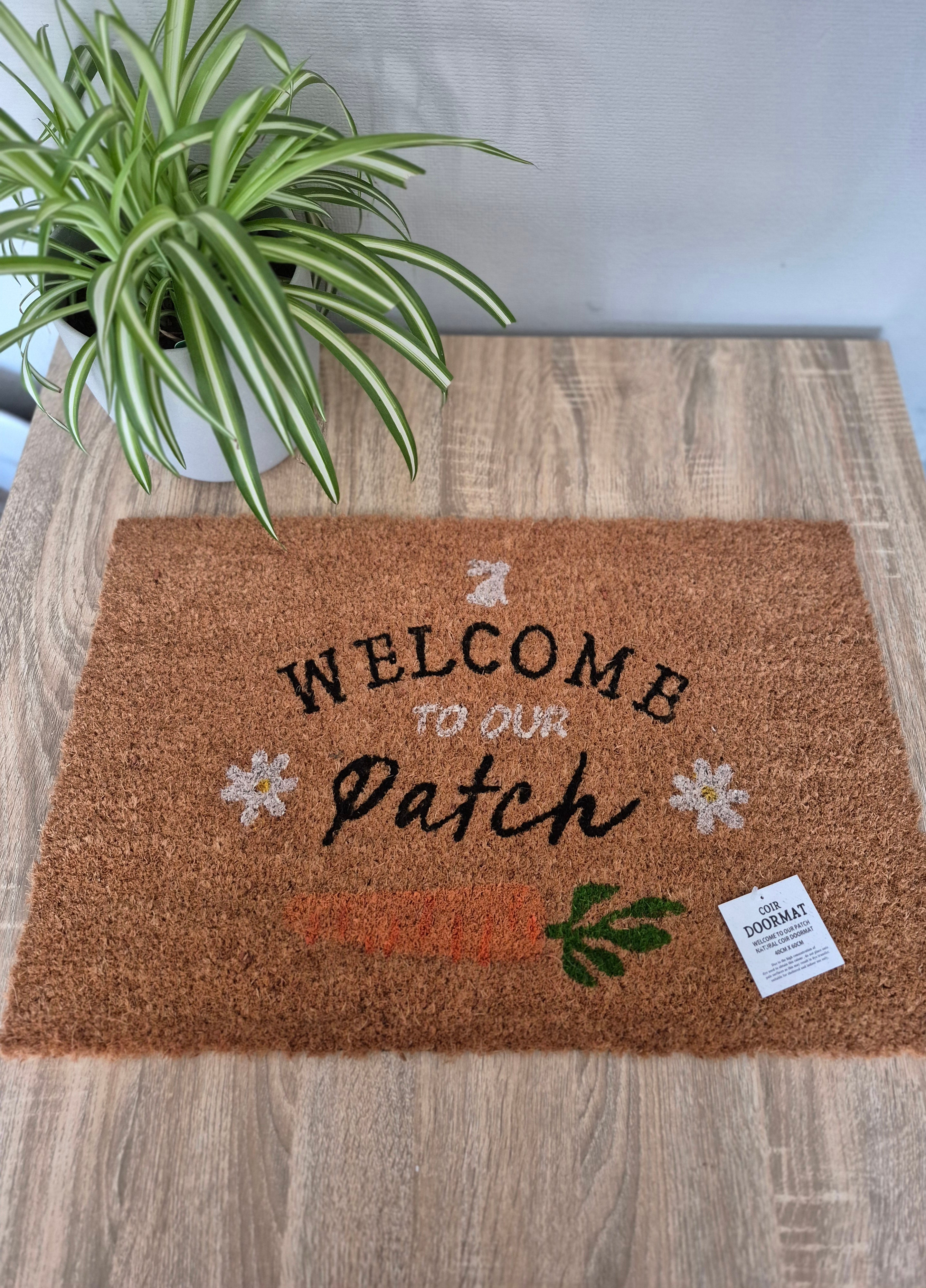 Natural Welcome to Our Patch Doormat