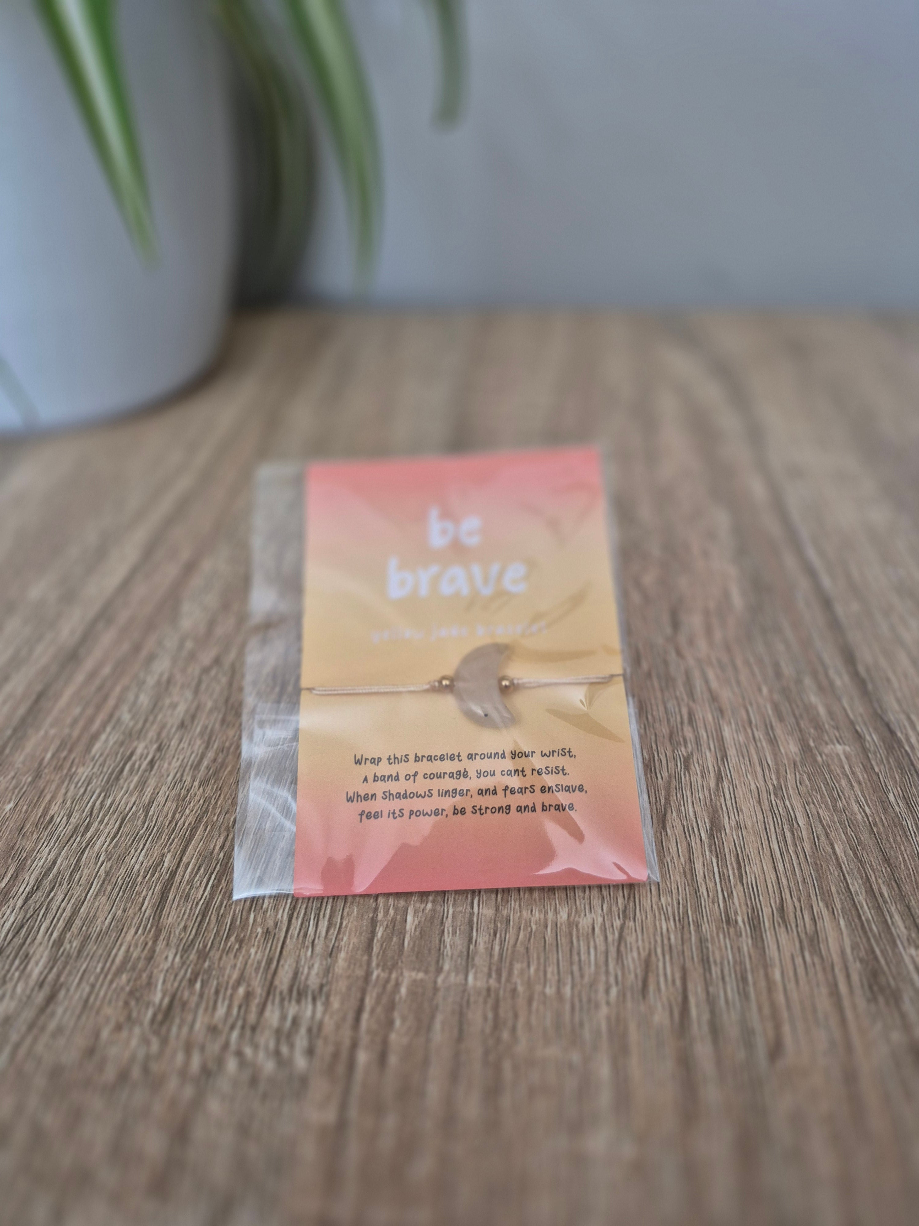 Be Brave Yellow Jade Crystal Moon Bracelet